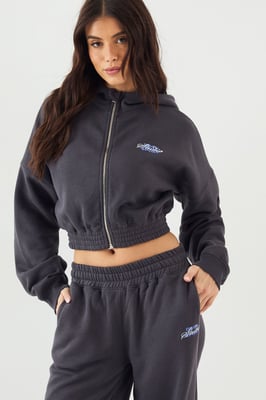 DSGN Studio Sport Boxy Crop Zip Through Hoodie