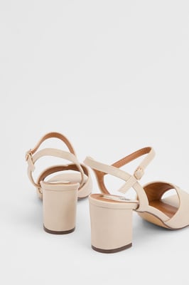 Good For The Sole: Keely Block Heel Faux Leather Ankle Strap Sandals