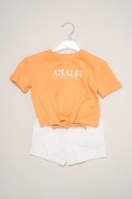 Amalfi Coast Printed Tee and Linen Shorts