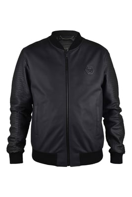 Philipp Plein Leren jas Zwart