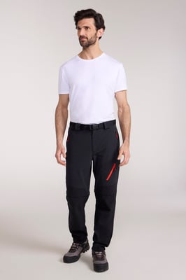 Men's Trekking Convertible Trouser Water Resistant Stretchy Hiking Zip Off Pants Black
