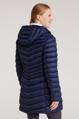 'Florence' Women's Long Padded Jacket Water Resistant Winter Coat Navy