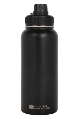 Insulated Water Bottle with Handle Stainless Steel Lightweight Easy Clean Black