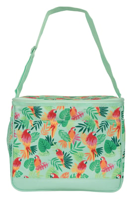 Patterned Lunch Cool Bag with Adjustable Shoulder Straps Lightweight Pale Green