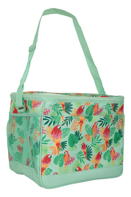 Patterned Lunch Cool Bag with Adjustable Shoulder Straps Lightweight Pale Green