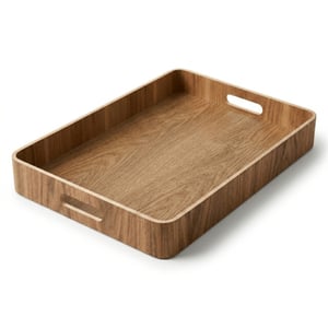 Casa di Elturo Dienblad bamboe met handgrepen – l42 x b31 x h5 cm – serveerblad hout – tray -