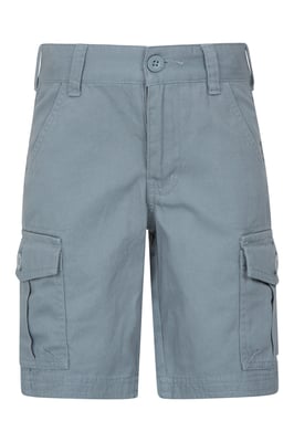 'Cargo' Kids Shorts 100% Cotton Adjustable Waistband Casual Summer Bottoms Grey