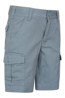 'Cargo' Kids Shorts 100% Cotton Adjustable Waistband Casual Summer Bottoms Grey