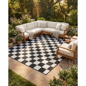 Muratap Buitenkleed brussels costa blocks wit- 120x170 cm