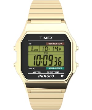 Timex Main Street Classic Digital Heren Horloge Goudkleurig T78677
