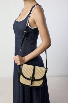 Amira Raffia Cross Body with Flap Bag