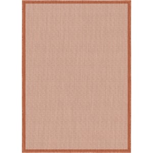 Muratap Buitenkleed brussels uni effen kader terra- 200x290 cm