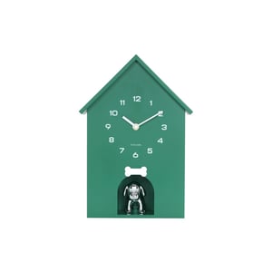 Karlsson wandklok dog house retro green