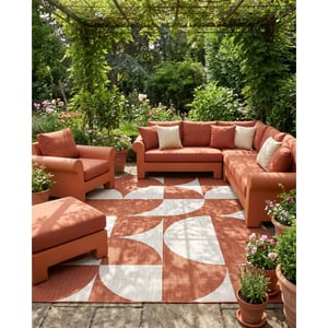 Muratap Buitenkleed brussels summer terra creme- 120x170 cm