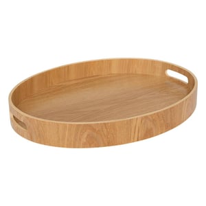 Casa di Elturo Dienblad ovaal bamboe met handgrepen – 44 x 34 x 5 cm – serveerblad hout – tray