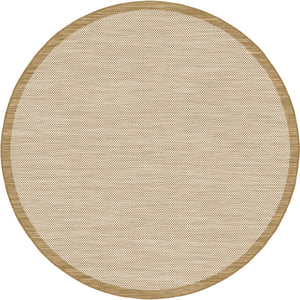 Muratap Buitenkleed brussels rond uni effen kader linnen 120 cm rond