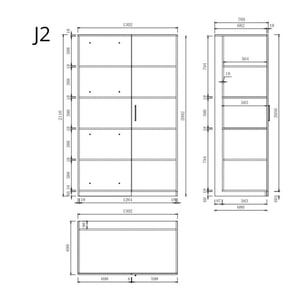 Wasophoogte ® opbergkast zijkast voor wasmachine kast module j2 -