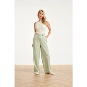 Smashed Lemon Dames zachte wijde pantalon met rechte pijpen |