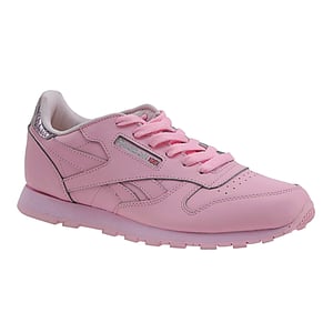 Reebok Barns Klassiska Metalliska Läder Sneakers (Rosa)