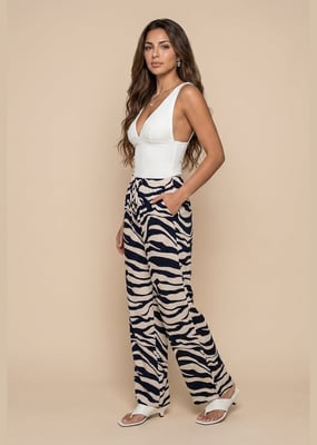 Zebra Trouser Navy Pattern