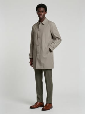 James Harry Brown Basic Raincoat in Stone