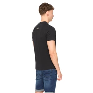 Duck and Cover Heren Tatick Geborsteld Katoenen T-Shirt (Zwart)