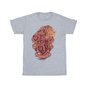 Harry Potter Heren Gryffindor Schets Crest T-Shirt (Sportgrijs)
