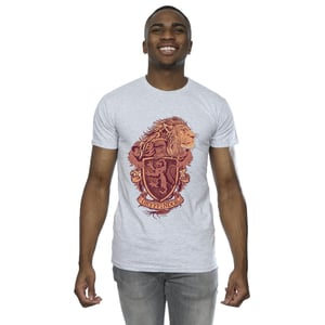Harry Potter Heren Gryffindor Schets Crest T-Shirt (Sportgrijs)