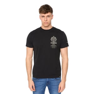 Duck and Cover Heren Stoneham Geborsteld Katoenen T-shirt (Zwart)