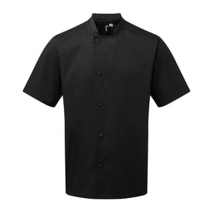 Premier Unisex Adult Essential Short-Sleeved Chef Jacket (Black)