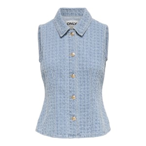 Only Onltylar sl dnm boucle waistcoat licht