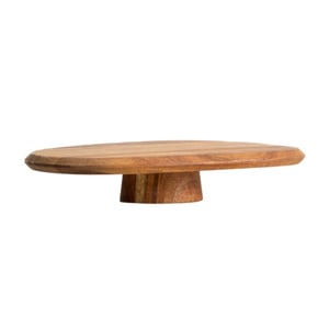 Casa di Elturo Organische serveerschaal liva op voet 22x27 cm – acaciahout – tapas & hapjes