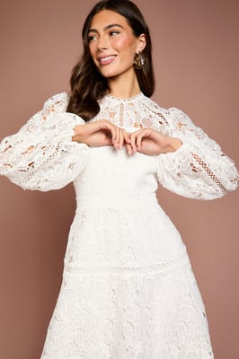 Lace Panelled Long Sleeve Dress