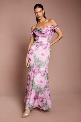 Floral Bardot Maxi Dress