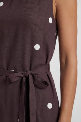 Polka Dot Belted Maxi Dress