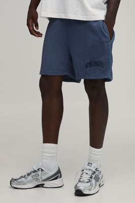 Baggy Fit Washed Worldwide Embroidered Short