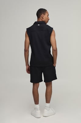 Textured Pleated Regular Fit Sleeveless Shirt & Short Set