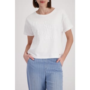 Monari  sweatshirt with toned lettering 410973 105 cream