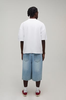 White Oversized Boxy England Print T-Shirt