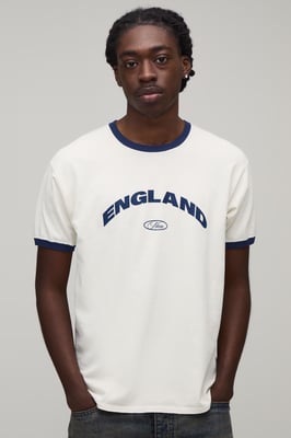 Regular England Print Ringer T-Shirt