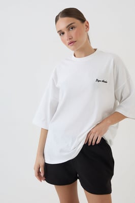 DSGN Studio Script Embroidered Oversized T-Shirt