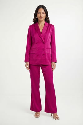Petite Satin Wide Leg Trouser Coord