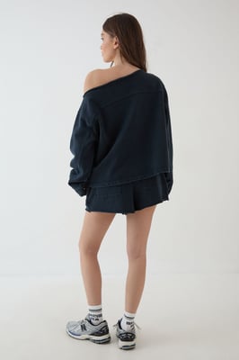 DSGN Studio Heavyweight Washed Off The Shoulder Oversized Sweatshirt