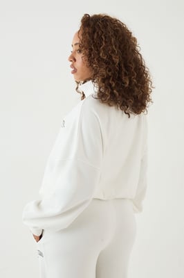 DSGN Studio Collegiate Printed Zip Through Funnel Neck Bomber Sweatshirt