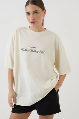 DSGN Studio Health And Wellness Club Printed Oversized T-Shirt
