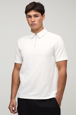 Slim 1/4 Zip Waffle Polo