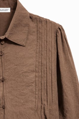 Gelaagde Ribbels Lange Mouwen Knopen Shirt