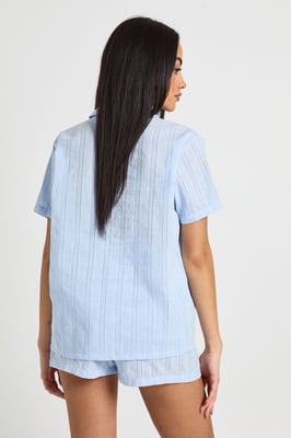 Cotton Dobby Short Sleeve Shirt & Short Pyjama Set