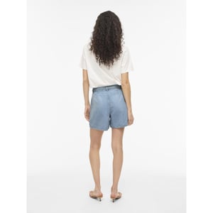 Vila Vikiki hw belt denim shorts lbd licht