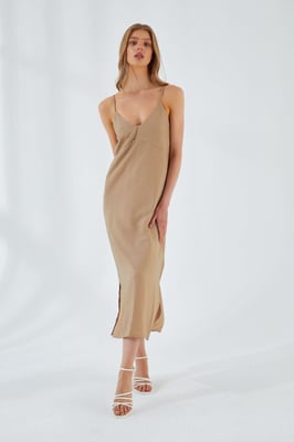 V-hals Split Midi-jurk